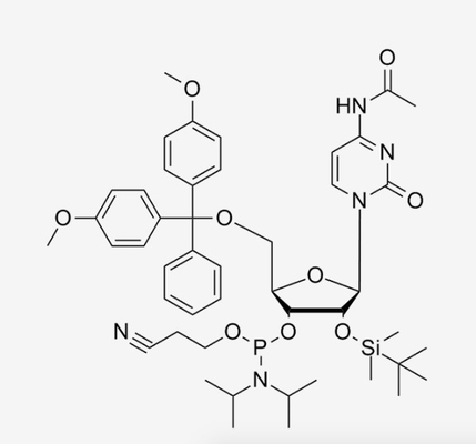 N4-Ac-5'-O--2'-O-TBDMS-C-CE änderte Nukleotid-Wechselstrom-rC Phosphoramidite C47H64N5O9PSi CAS 121058-88-6